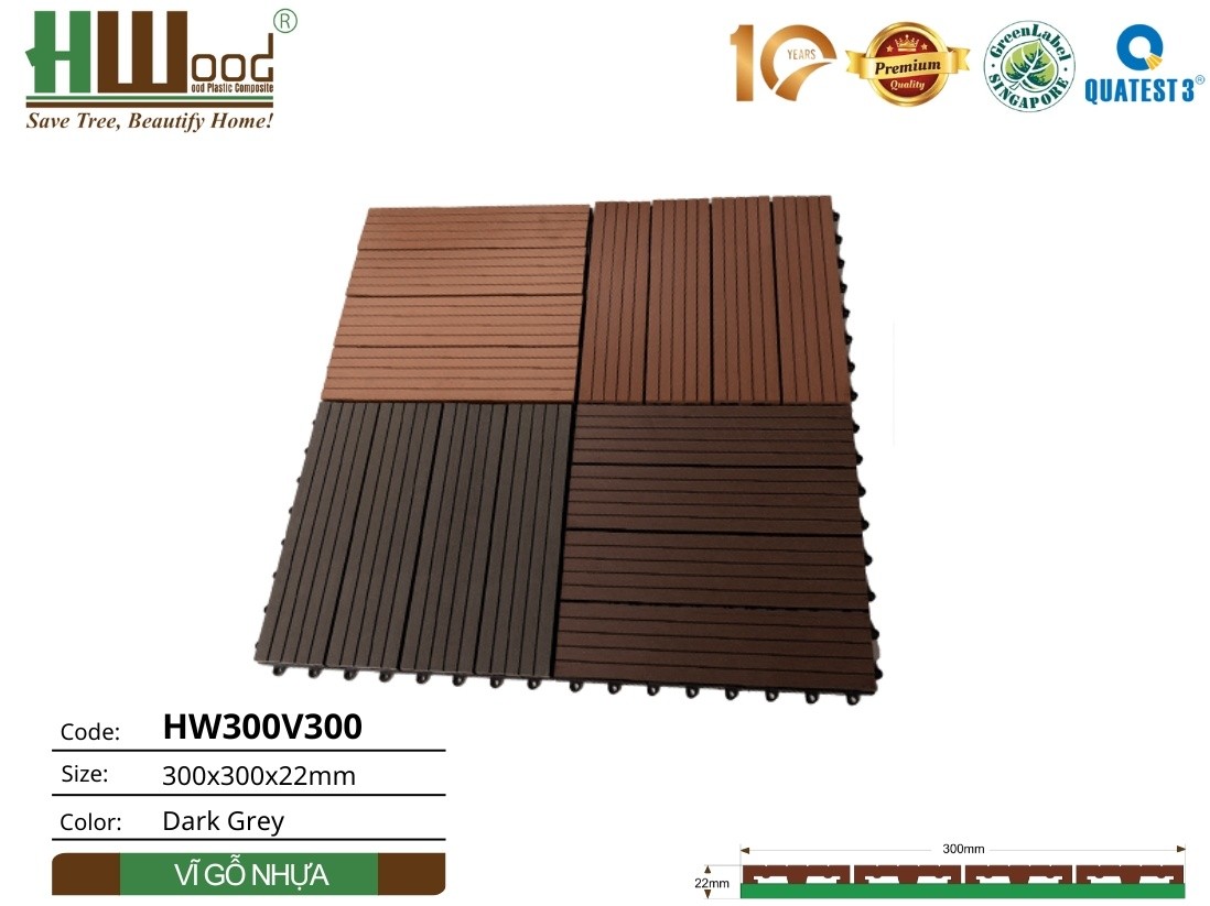 Vỉ gỗ ngoài trời HW300V300