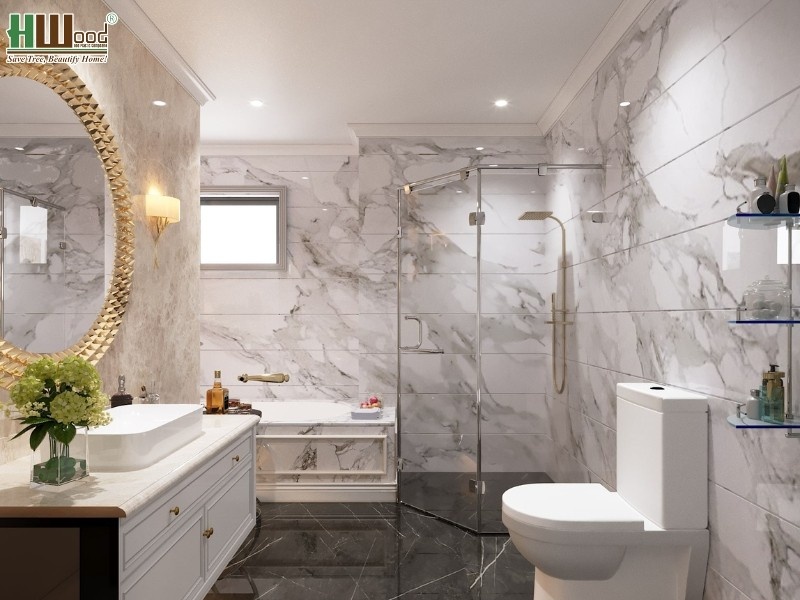 Ứng dụng PVC vân đá cho nhà vệ sinh