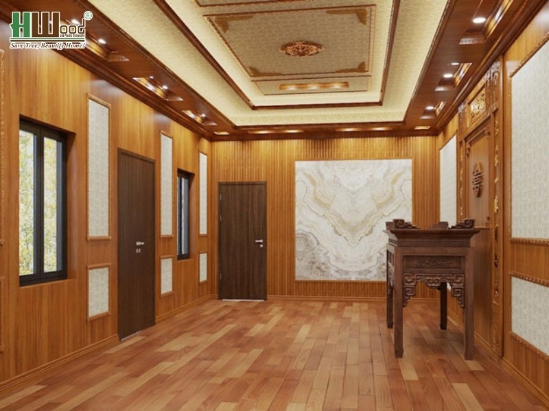 Thiết kế ốp trần cho không gian thờ cúng