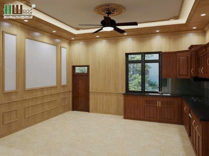 Ứng dụng nano vân gỗ cho nhà bếp