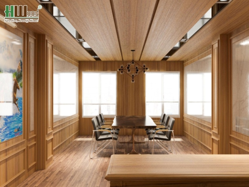 Văn phòng ốp Nano nhựa giả gỗ