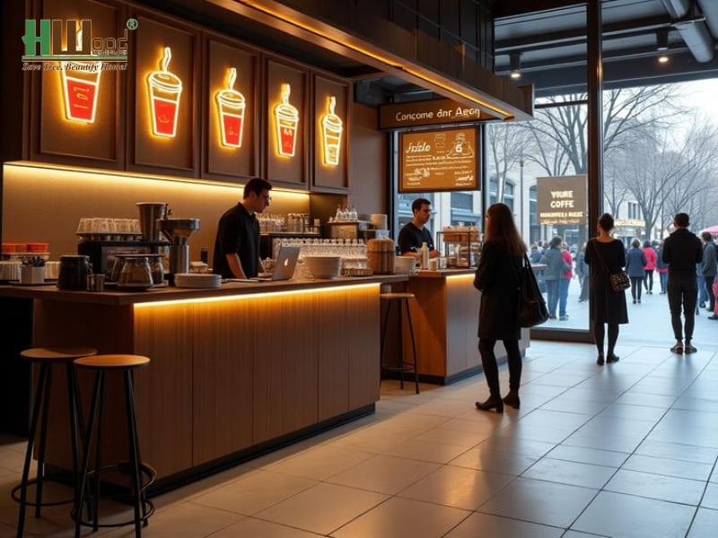 Nano ốp quầy bar quán cafe