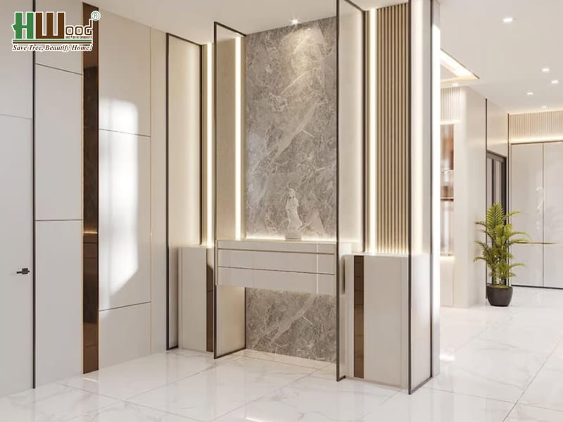 Tấm ốp PVC vân đá xám