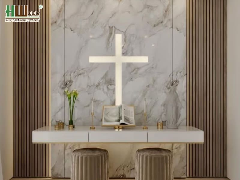 Tấm ốp pvc đá ốp lưng bàn thờ
