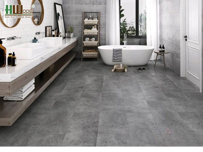 Ứng dụng sàn nhựa hèm khóa giả xi măng