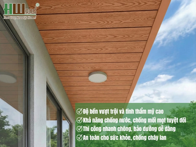 Ưu điểm nổi bật của gỗ nhựa ốp mặt tiền