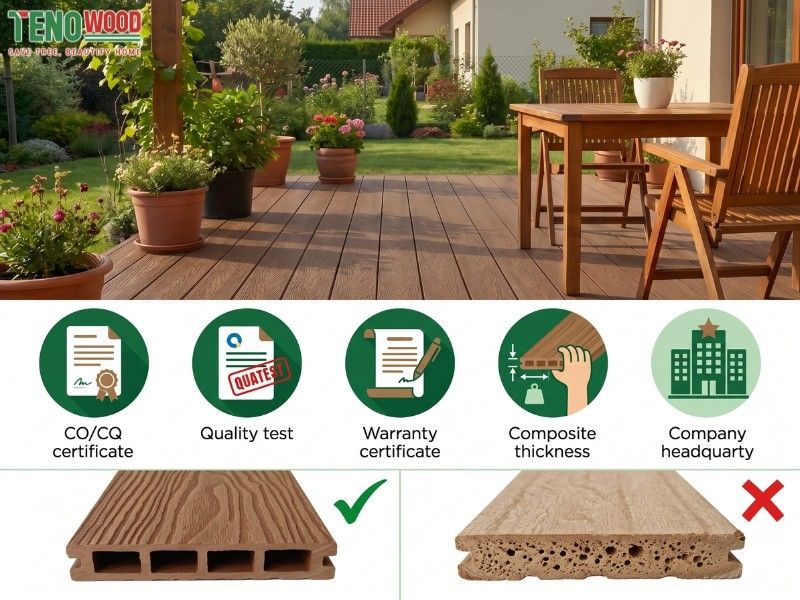 Kiểm tra bề mặt và lõi sản phẩm là cách đơn giản nhất để nhận biết chất lượng gỗ nhựa WPC