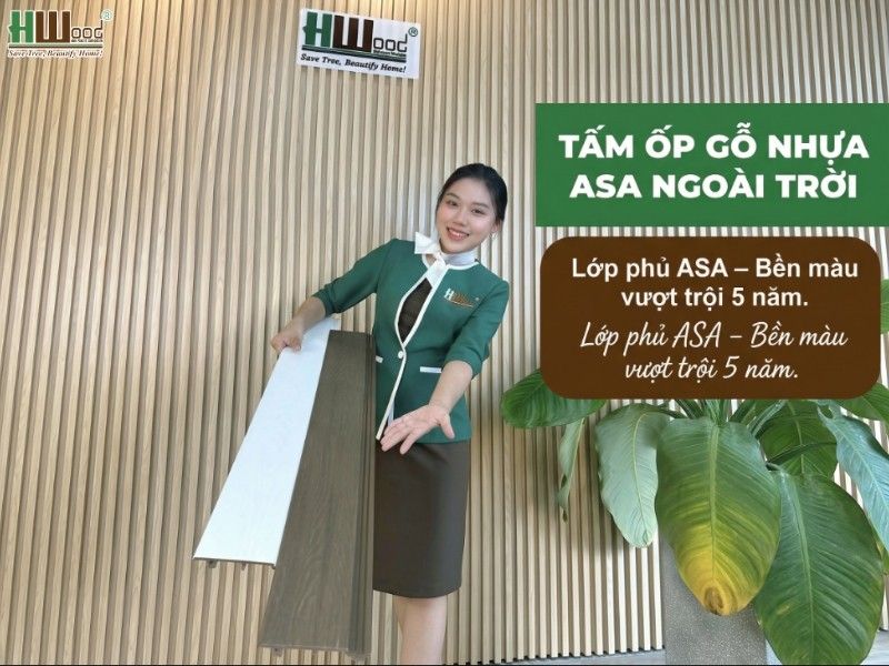 Tấm ốp gỗ nhựa ASA – lớp phủ chuyên biệt chống phai màu dưới tác động tia UV