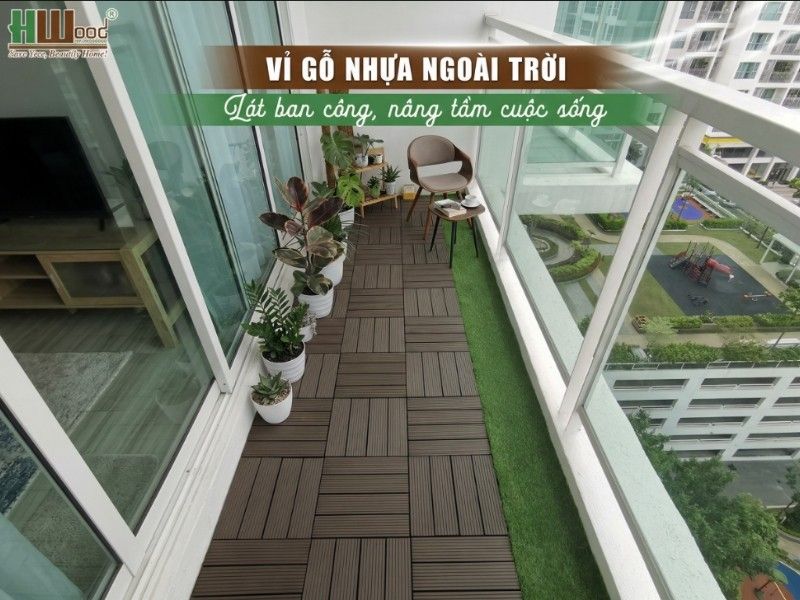 Vỉ gỗ nhựa 300x300mm – lắp nhanh, tháo dễ, phù hợp ban công và lối đi