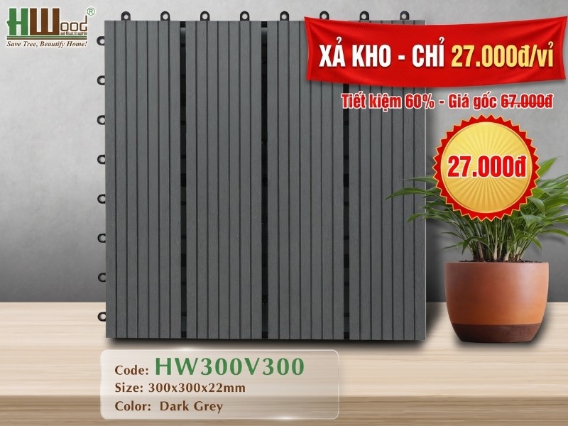 Bảng giá xả kho vỉ gỗ nhựa HWOOD từ 67K còn 27K
