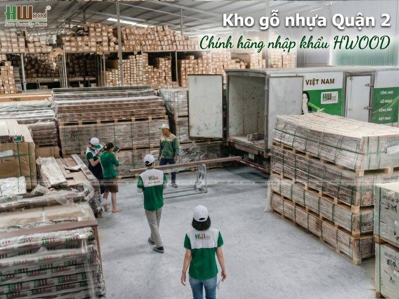 Hệ thống kho hàng gỗ nhựa WPC tại TP. Thủ Đức – nơi hội tụ đa dạng vật liệu ngoại thất chất lượng cao.