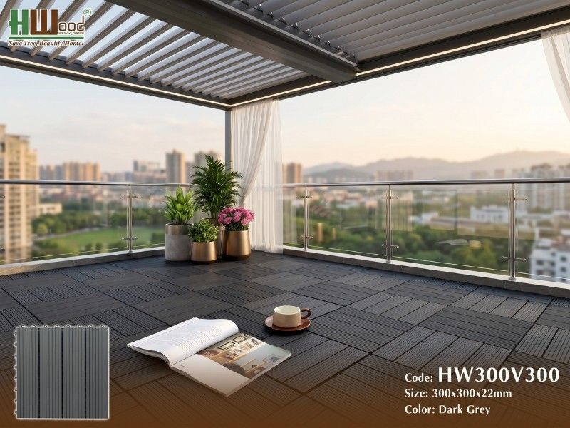 Lắp đặt vỉ gỗ nhựa ngoài trời trên ban công chung cư