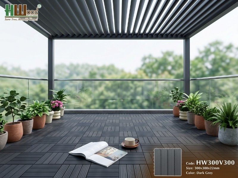 Ứng dụng vỉ gỗ nhựa ngoài trời cho sân thượng sân vườn