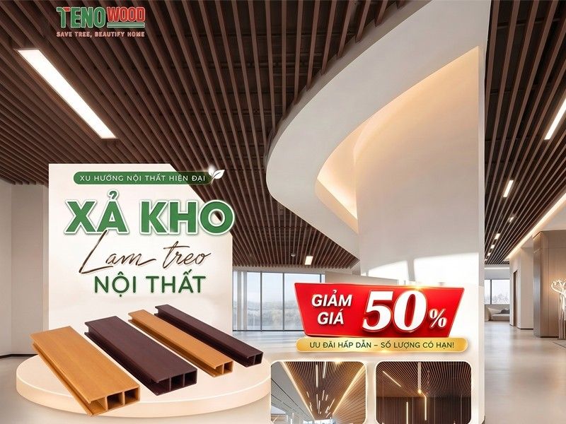 Xả kho lam treo nội thất TENOWOOD giảm 50% chỉ từ 22k mỗi mét tại HWOOD Việt Nam