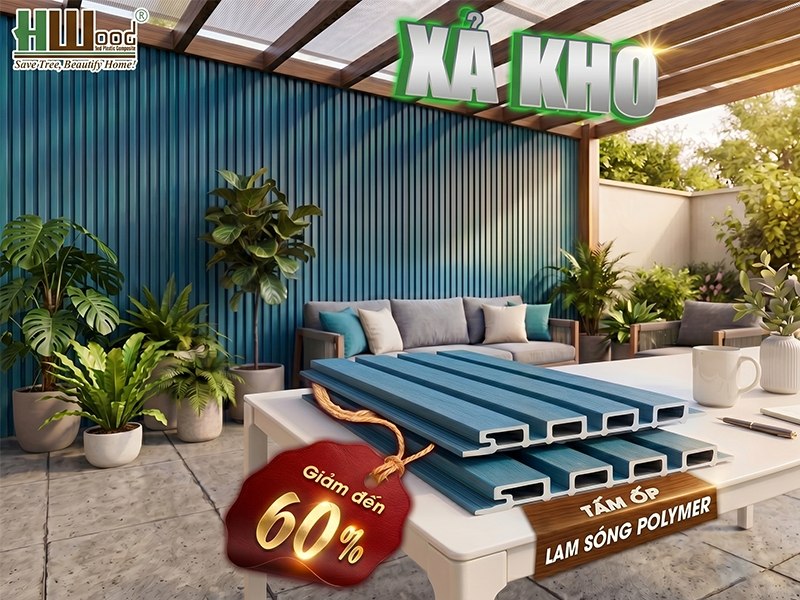 Chương trình xả kho tấm ốp lam sóng polymer màu Blue giảm 60% – số lượng giới hạn theo tồn kho thực tế